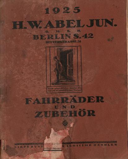 H.W. Abel Junior Händlerkatalog 1925