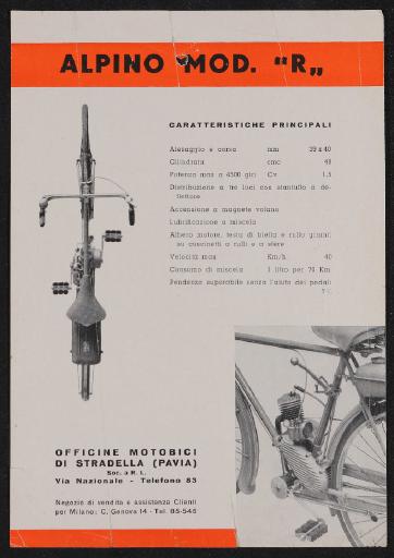 Alpino Mod. R Motor-Fahrrad Werbeblatt