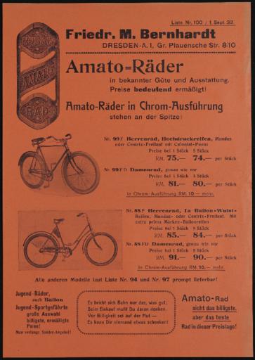 Amato Räder Prospekt 1932