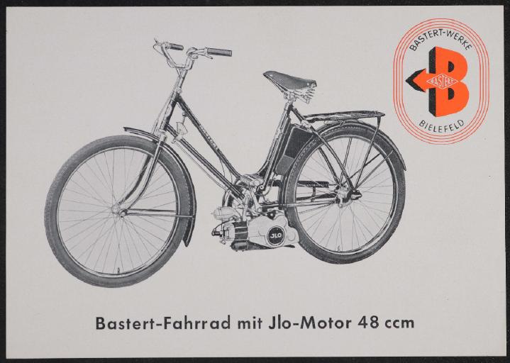 Bastert-Werke Bielefeld Fahrrad mit Ilo-Motor 48ccm Werbeblatt