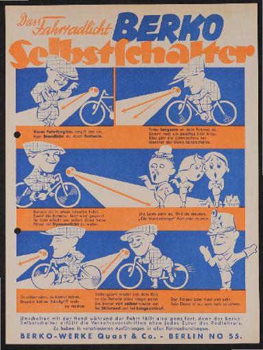 Berko Fahrradlicht Selbstschalter Werbeblatt 1937