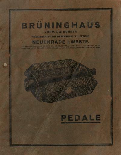 Brüninghaus Händlerkatalog Pedale 1923
