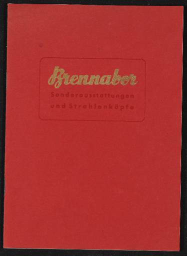 Brennabor Katalog Sonderausstattungen und Strahlenköpfe 1937