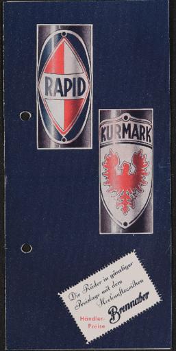 Brennabor Rapid Kurmark Faltblatt 1936