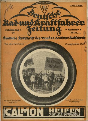 1922 Deutsche Rad- und Kraftfahrer Zeitung Jg. 39 Nr. 20-21