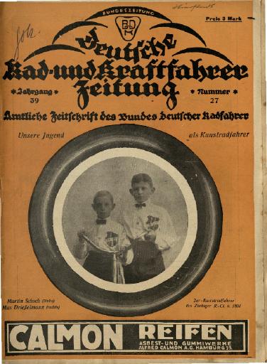 1922 Deutsche Rad- und Kraftfahrer Zeitung Jg. 39 Nr. 27