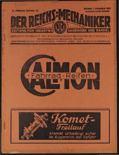 Der Reichsmechaniker Zeitung 1.Dezember 1927