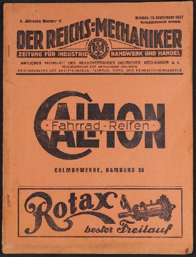 Der Reichsmechaniker Zeitung 15. September 1927