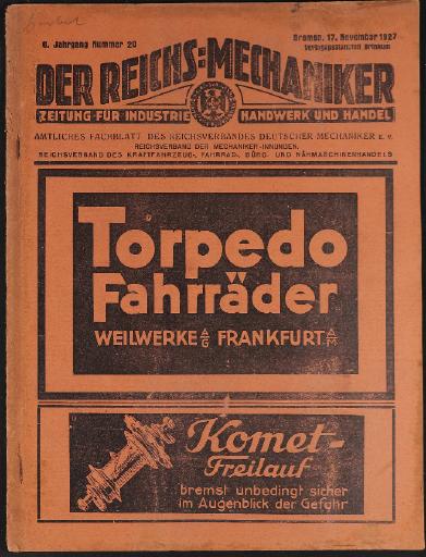 Der Reichsmechaniker Zeitung 19. November 1927