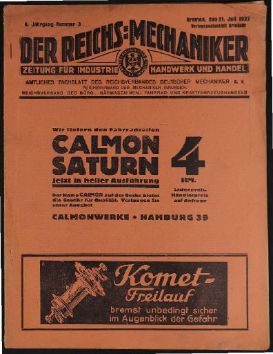 Der Reichsmechaniker Zeitung 21. Juli 1927