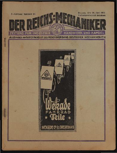 Der Reichsmechaniker Zeitung 26. Juni 1924