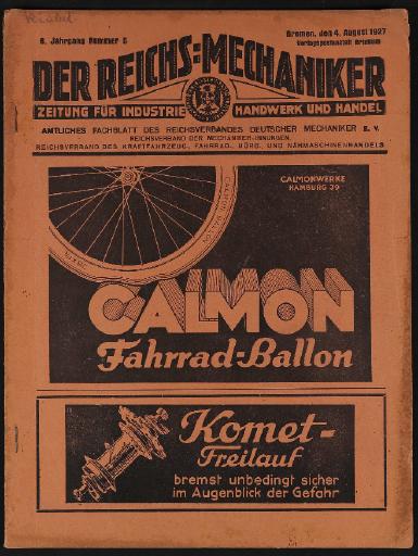 Der Reichsmechaniker Zeitung 4. August 1927