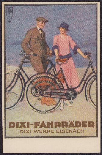 Dixi-Fahrräder Postkarte 1920er Jahre, unbeschrieben