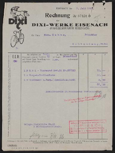 Dixi-Werke, Rechnung 1926