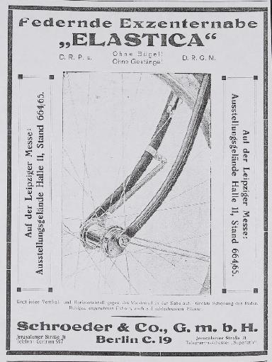 Elastica, Federnde Exzenternabe, Anzeige 1925