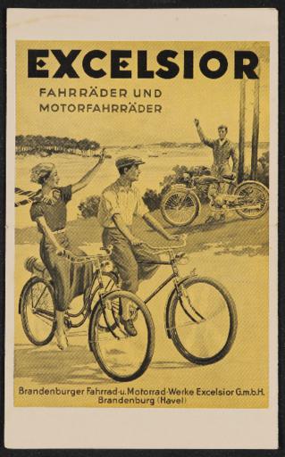 Excelsior Brandenburger Fahrrad- und Motorradwerke  Fahrräder und Motorfahrräder Faltblatt 1930er Jahre