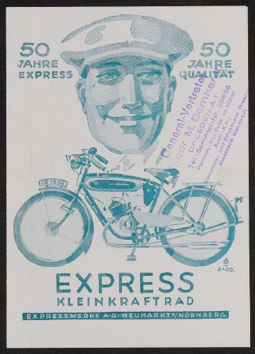 Express Kleinkraftrad Faltblatt 1934