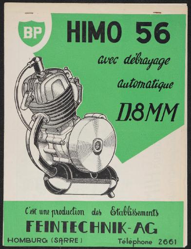 Feintechnik AG Homburg (Sarre) Himo 56 D.8MM Ersatzteilliste 50er Jahre