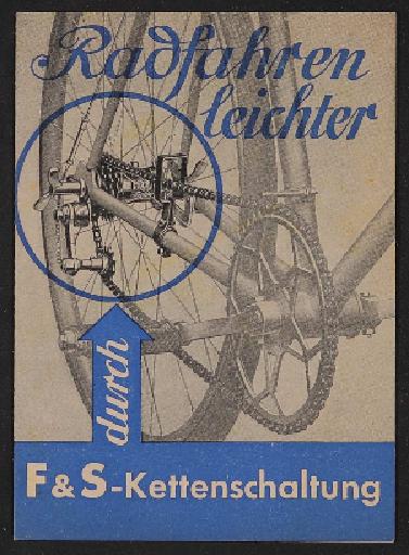 Fichtel u. Sachs Kettenschaltung Faltblatt 1952