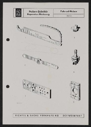 Fichtel u. Sachs Werkzeuge und Vorrichtungen Infoblätter 1960er Jahre