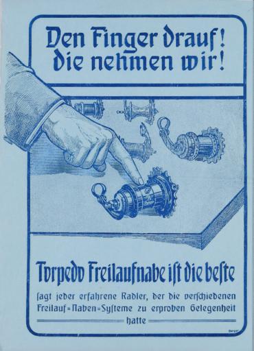 Torpedo Freilaufnabe Werbeblatt 1920er Jahre