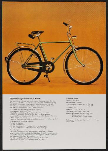 Fortschritt Sportliches Jugendfahrrad Junior Werbeblatt 1985