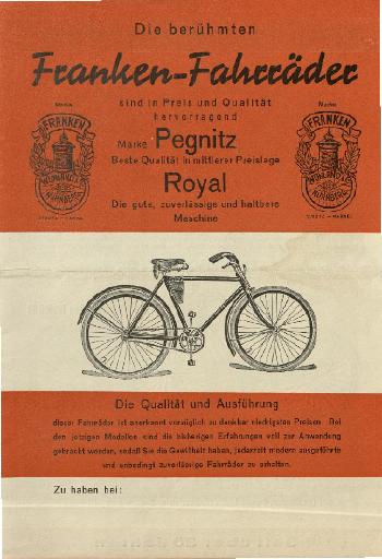 1938 Franken Fahrräder Faltblatt