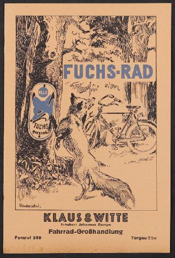 Fuchs-Rad, Klaus u. Witte, Prospekt, 1937