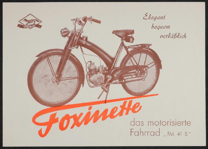 Fuchs Foxinette FM 41 S Halleiner Motorenwerk AG Werbeblatt 50er Jahre