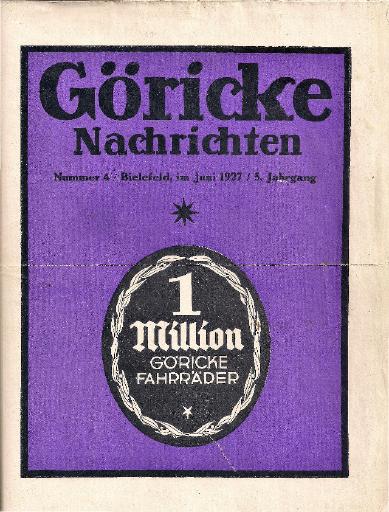 Göricke Nachrichten Nr. 4 Juni 1927