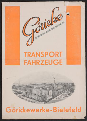 Göricke Transport Fahrzeuge Prospekt Anfang 1930er Jahre