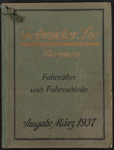 Gebrüder Sie Bremen Katalog 1937