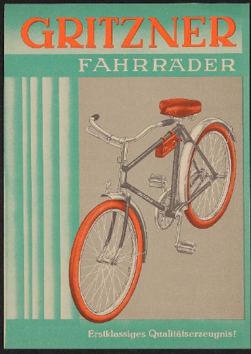 Gritzner Fahrräder Werbeblatt 1930er Jahre