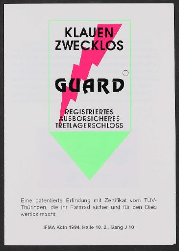 Guard, Tretlagerschloss, Prospekt 1994