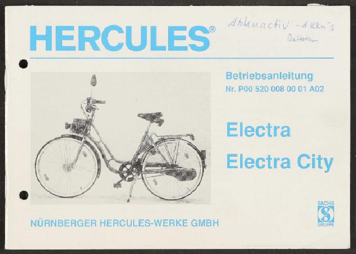 Hercules Electra Betriebsanleitung 1993