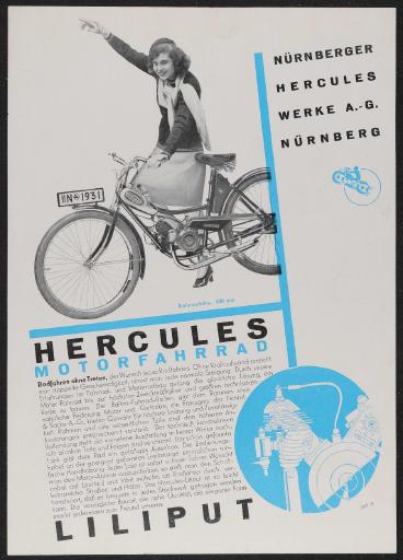 Hercules-Werke AG Nürnberg Motorfahrrad Liliput Werbeblatt 1931