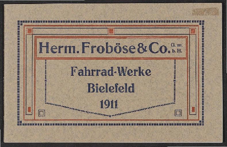 Herm. Froböse u. Co. Fahrradwerke Marken Mammut u. Rawena Katalog 1911