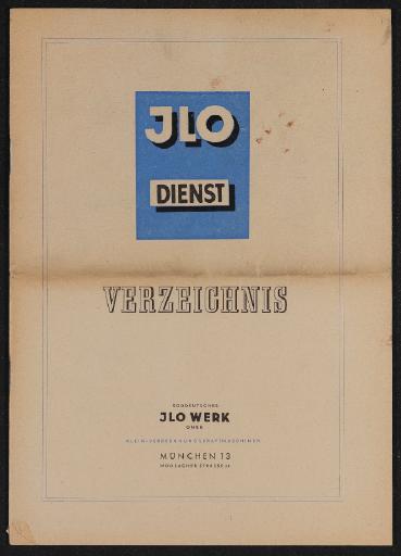 ILO Dienst Verzeichnis Katalog 1953