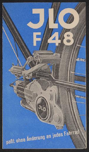 ILO F48 Hilfsmotor paßt ohne Änderung an jedes Fahrrad Faltblatt 50er Jahre