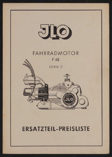 ILO Fahrradmotor F48 Serie II Ersatzteilliste Katalog 50er Jahre