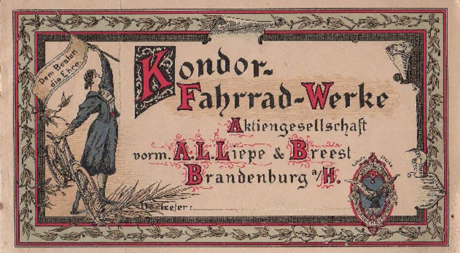 Kondor Preisliste 1898