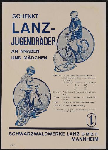 Lanz Jugendräder Werbeblatt 1928