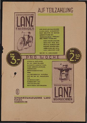 Lanz Schwarzwaldwerke Werbeblatt 1928