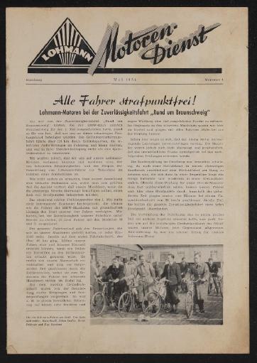 Lohmann Motoren-Dienst Nr. 4 Mai 1951 Werbezeitschrift 1951