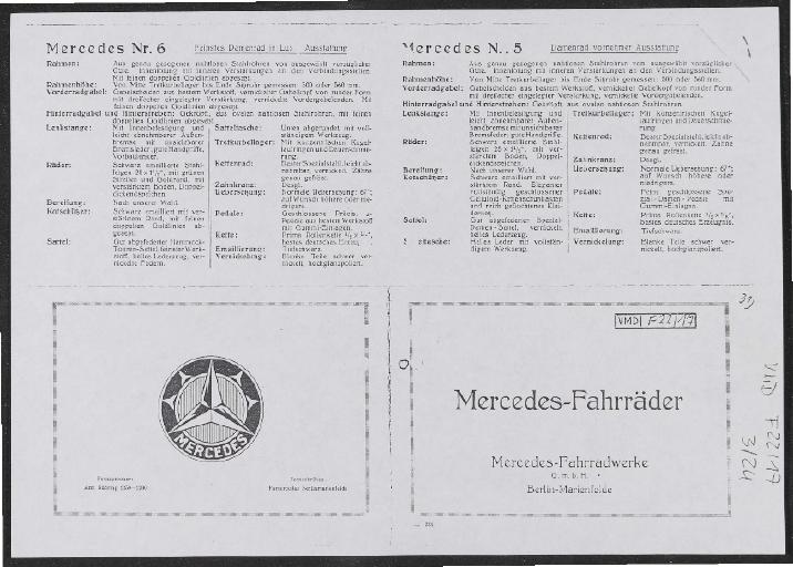 Mercedes Fahrräder Katalog Kopie  1924