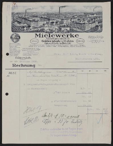 Mielewerke, Rechnung 1925