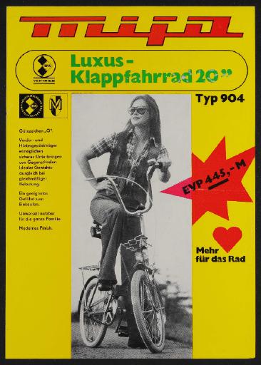 Mifa Luxus-Klappfahrrad 20zoll Typ 904 Werbeblatt 1978