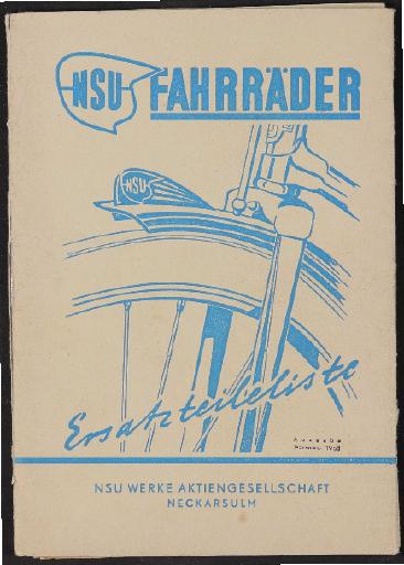 NSU Fahrräder Ersatzteileliste 1950