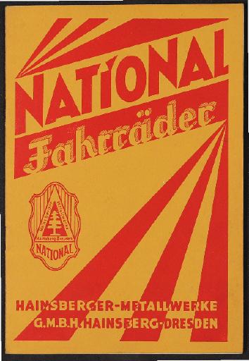 National Fahrräder Katalog 1928