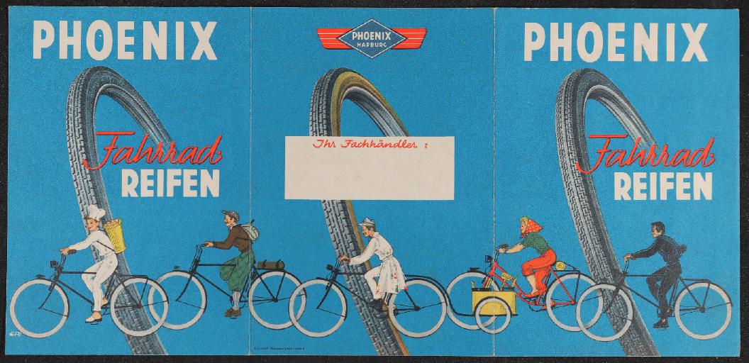 Phoenix Fahrrad Reifen Faltblatt 1952